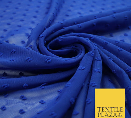 Over 20 COLOURS - Swiss Knot Dot Dobby Sheer Georgette Chiffon Dress Fabric 59"