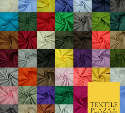 PREMIUM POPLIN 100% PURE COTTON SOLID PLAIN DYED FABRIC DRESS CRAFT MATERIAL 59"