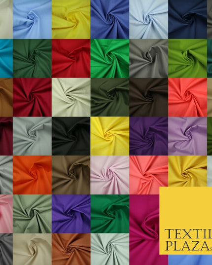 PREMIUM POPLIN 100% PURE COTTON SOLID PLAIN DYED FABRIC DRESS CRAFT MATERIAL 59"