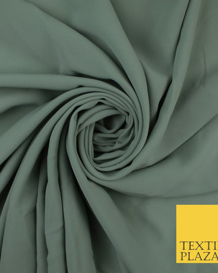 3 COLOURS Plain Soft Smooth Heavy Georgette Chiffon Sheer Dress Fabric 48" Wide