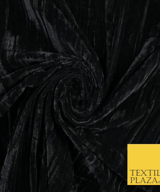8 COLOURS - Pleated Soft Micro Velvet Fabric Dress Craft Material 45" Wide