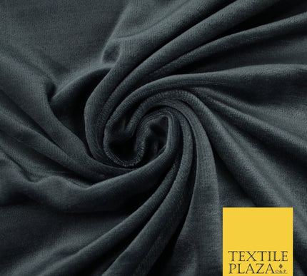 10 COLOURS - Soft Plain Velvet Velour Fabric Stretch Spandex Material - 65"
