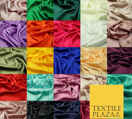 OVER 20 COLOURS - Premium Plain Dyed Yoryu Satin Crinkle Effect Dress Fabric 59″