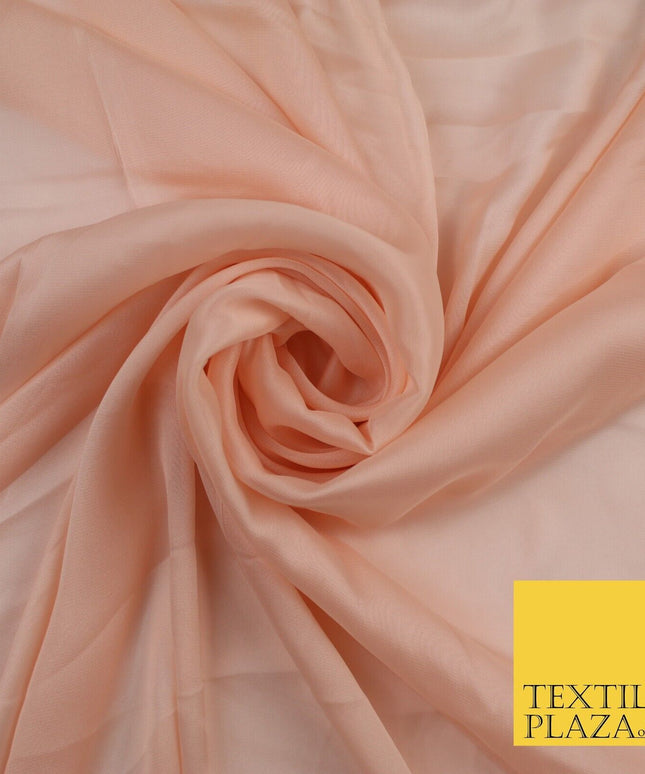 4 COLOURS Semi-Sheer Chiffon Georgette Fabric Bridal Dress Craft 47" Wide