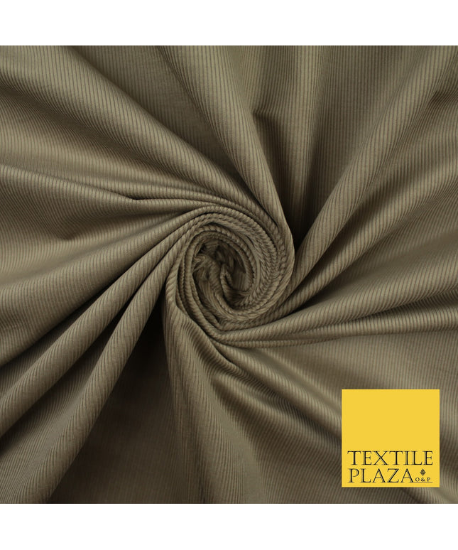 Beige 13 Wale Needlecord Corduroy Fabric Dress Upholstery 59" 10422