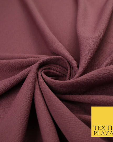 Sage Green / Rose Pink Premium Plain Bubble Crepe Dress Fabric 58"