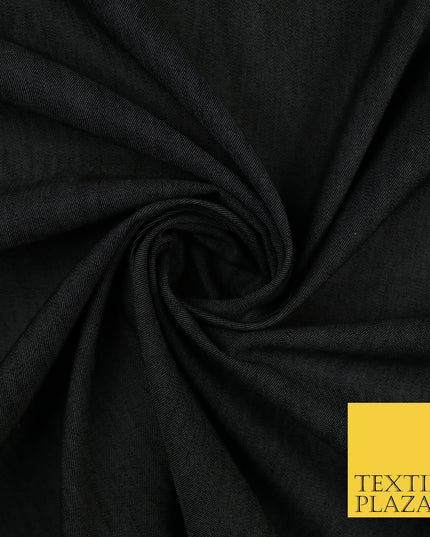 Black Ice Blue 100% Cotton Denim Fabric Dress Shirt Material 58" 10425