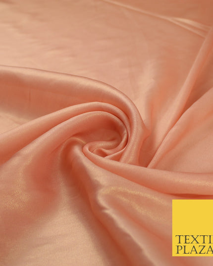 36 COLOURS - Fine Silky Metallic Foil Shimmer Satin Georgette Dress Fabric Drape