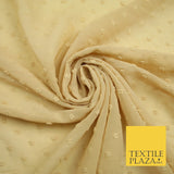 Over 20 COLOURS - Swiss Knot Dot Dobby Sheer Georgette Chiffon Dress Fabric 59"