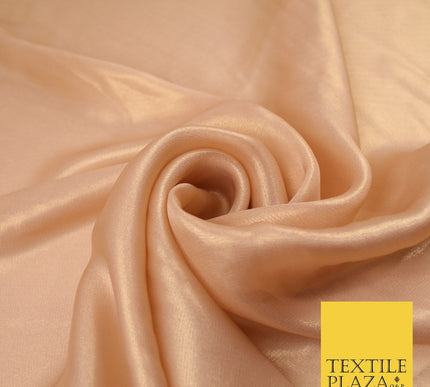 36 COLOURS - Fine Silky Metallic Foil Shimmer Satin Georgette Dress Fabric Drape