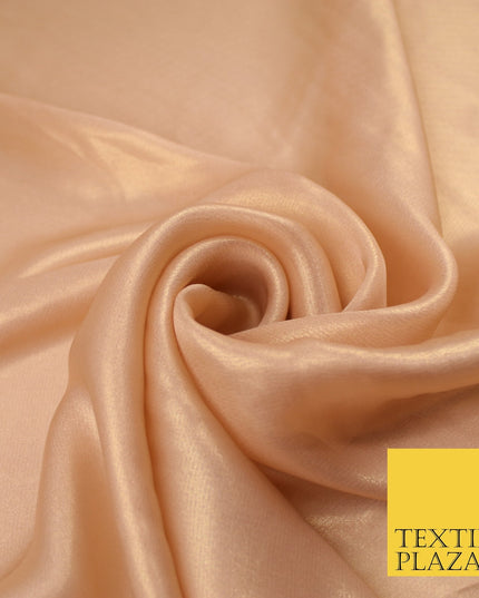 36 COLOURS - Fine Silky Metallic Foil Shimmer Satin Georgette Dress Fabric Drape