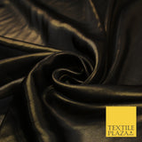 36 COLOURS - Fine Silky Metallic Foil Shimmer Satin Georgette Dress Fabric Drape