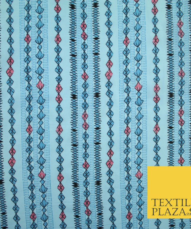 Striped Diamond Zigzag Fairisle Look Printed Crepe Polyester Stripe Dress Fabric