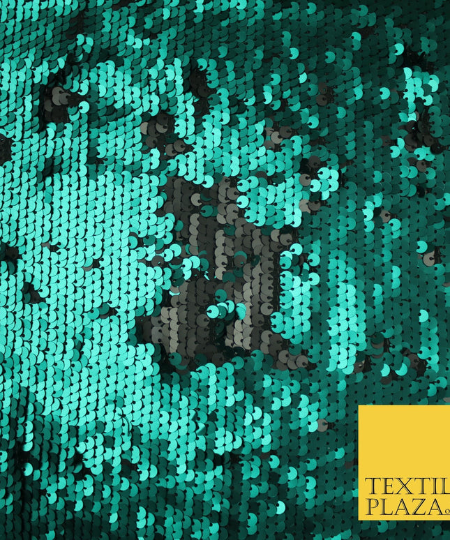 3 COLOURS Reversible Soft MATT MERMAID SEQUIN Fabric 2 Colour Way Changing Lycra