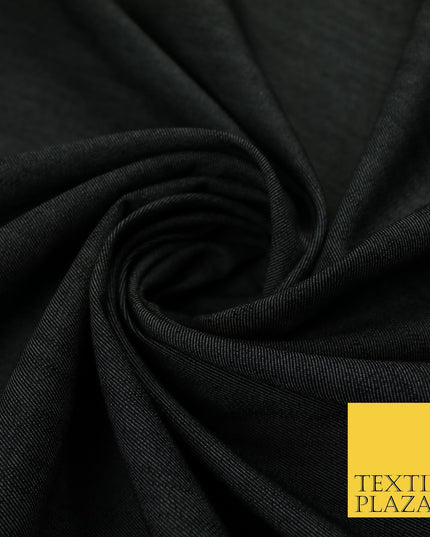 Black Ice Blue 100% Cotton Denim Fabric Dress Shirt Material 58" 10425