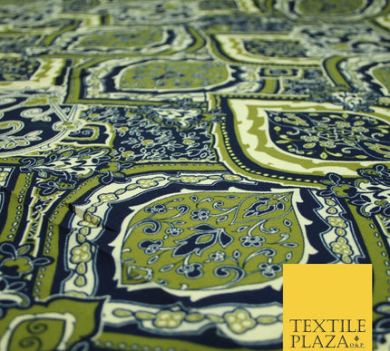 Premium Abstract Animal Mosaic Retro Printed Bubble Crepe Dress Fabric 58" 147cm