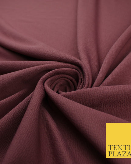 Sage Green / Rose Pink Premium Plain Bubble Crepe Dress Fabric 58"