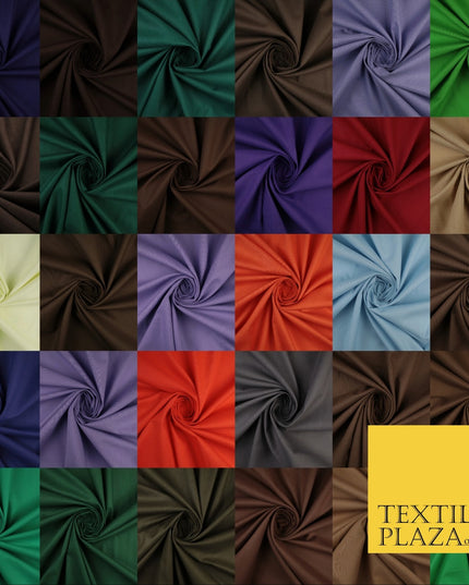 30 COLOURS - Plain Smooth Cotton Square Soft Fabric Dress Material Decor 56"