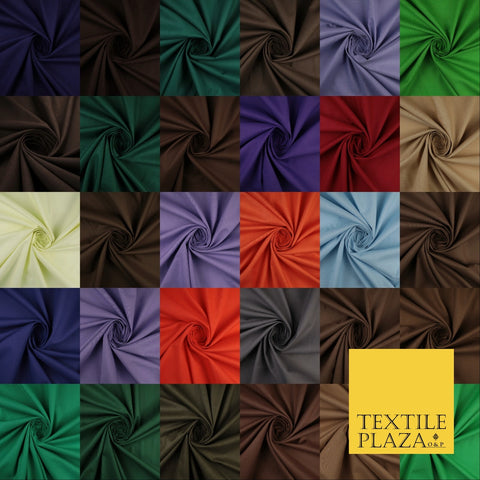 30 COLOURS - Plain Smooth Cotton Square Soft Fabric Dress Material Decor 56"