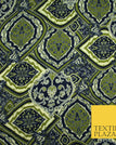 Ornate Intricate Floral Ornamental Khaki Blue 2684 / 1 Metre
