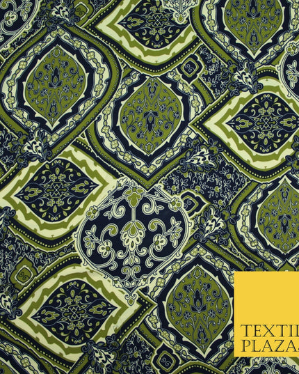 Premium Abstract Animal Mosaic Retro Printed Bubble Crepe Dress Fabric 58" 147cm