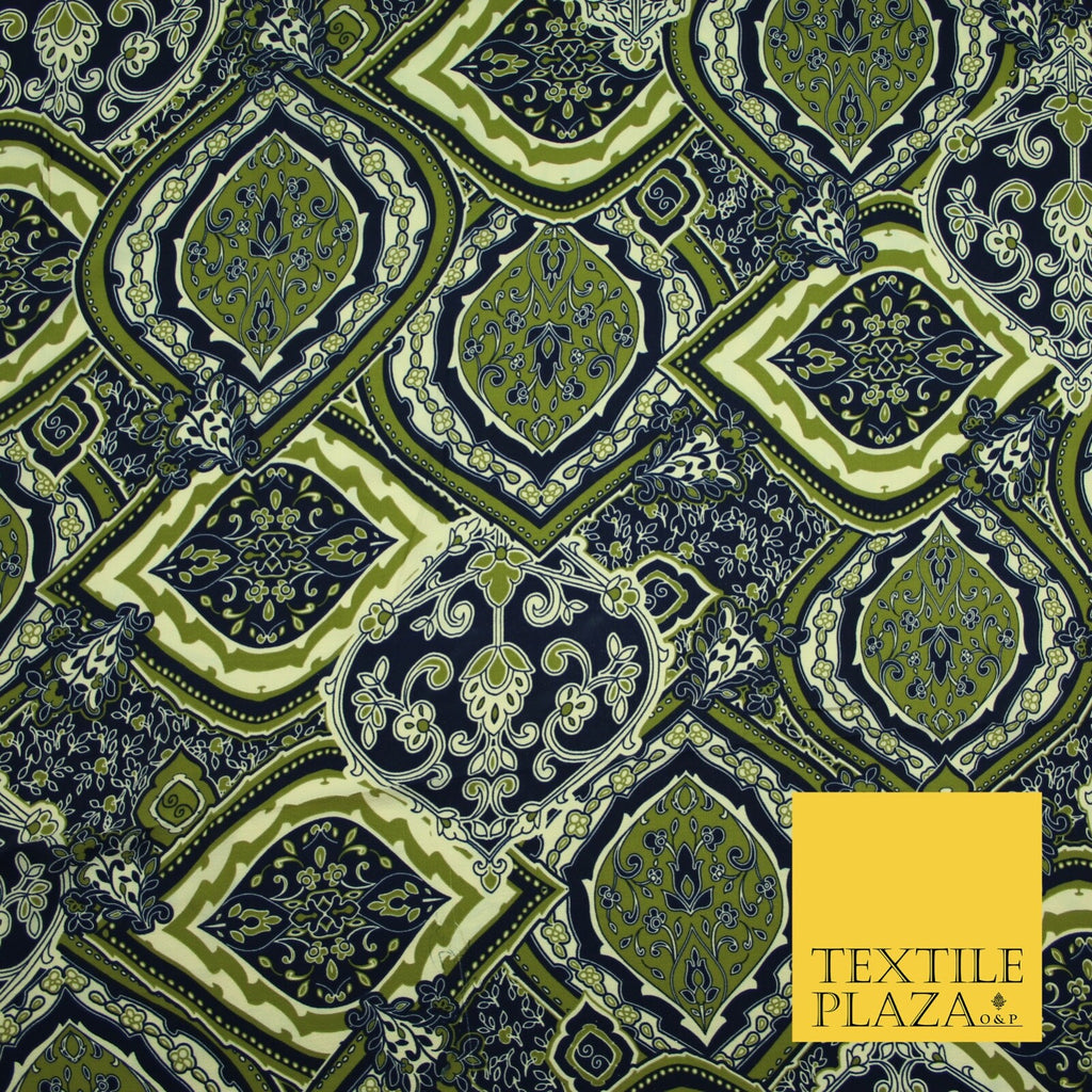 Premium Abstract Animal Mosaic Retro Printed Bubble Crepe Dress Fabric 58" 147cm