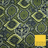 Premium Abstract Animal Mosaic Retro Printed Bubble Crepe Dress Fabric 58" 147cm