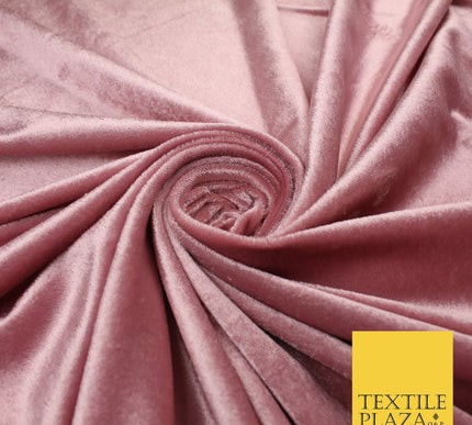 10 COLOURS - Soft Plain Velvet Velour Fabric Stretch Spandex Material - 65"