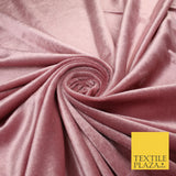 10 COLOURS - Soft Plain Velvet Velour Fabric Stretch Spandex Material - 65"