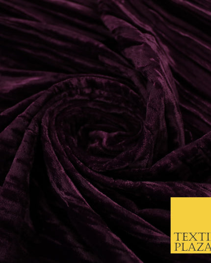 8 COLOURS - Pleated Soft Micro Velvet Fabric Dress Craft Material 45" Wide