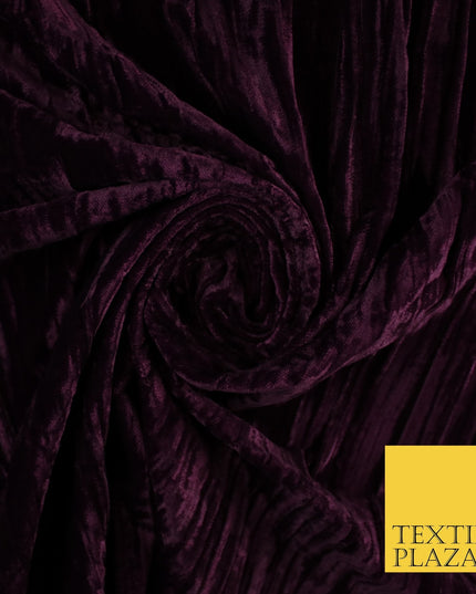 8 COLOURS - Pleated Soft Micro Velvet Fabric Dress Craft Material 45" Wide