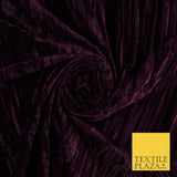 8 COLOURS - Pleated Soft Micro Velvet Fabric Dress Craft Material 45" Wide