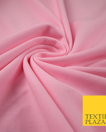 5 COLOURS - Plain Sweatshirt Stretch Fabric Knit Dress Top Material Brushed Back