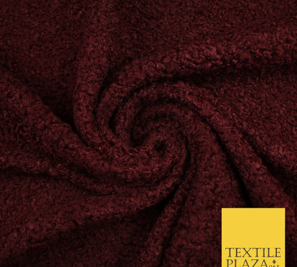 3 COLOURS - Premium Plain Textured Bouclé Sherpa Fur Fabric Material 57"
