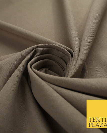 OVER 20 COLOURS - Plain Soft LINEN LOOK 100% Polyester Fabric Dress Craft 54"