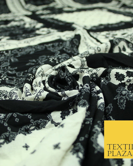 Premium Abstract Animal Mosaic Retro Printed Bubble Crepe Dress Fabric 58" 147cm