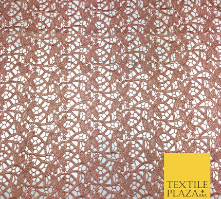 Premium Guipure Intricate Floral Webbed Embroidered Lace Dress Fabric Wedding
