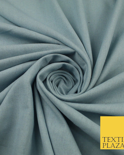 OVER 20 COLOURS - Plain Soft LINEN LOOK 100% Polyester Fabric Dress Craft 54"