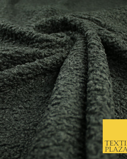 3 COLOURS - Premium Plain Textured Bouclé Sherpa Fur Fabric Material 57"