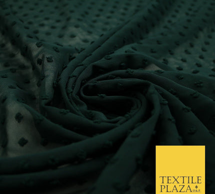 Over 20 COLOURS - Swiss Knot Dot Dobby Sheer Georgette Chiffon Dress Fabric 59"