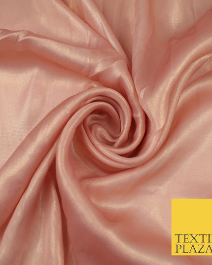 36 COLOURS - Fine Silky Metallic Foil Shimmer Satin Georgette Dress Fabric Drape