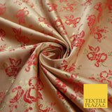 Double Flower Bouquet Design Chinese Brocade Satin Embroidered Dress Fabric 44"