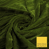 8 COLOURS - Pleated Soft Micro Velvet Fabric Dress Craft Material 45" Wide