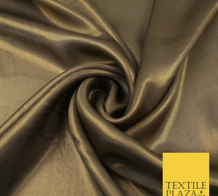 36 COLOURS - Fine Silky Metallic Foil Shimmer Satin Georgette Dress Fabric Drape
