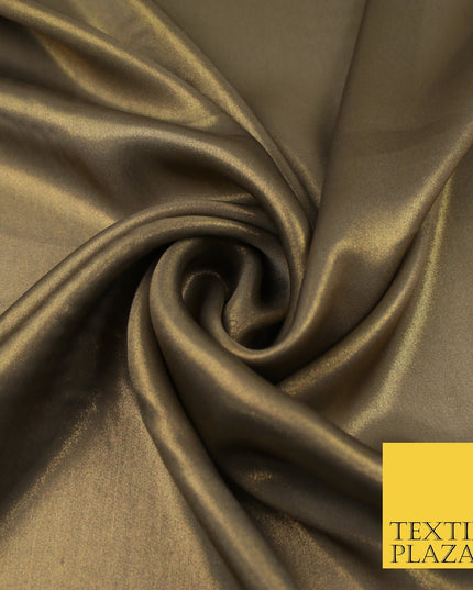 36 COLOURS - Fine Silky Metallic Foil Shimmer Satin Georgette Dress Fabric Drape