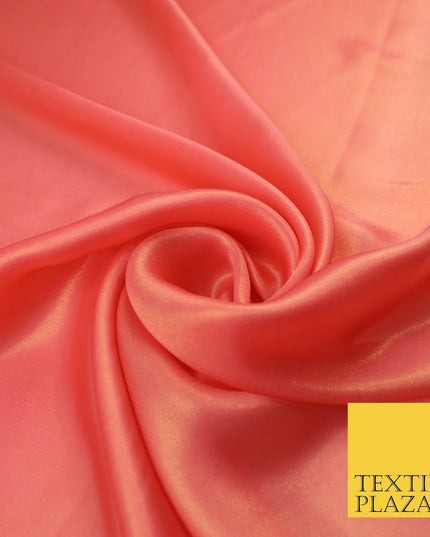 36 COLOURS - Fine Silky Metallic Foil Shimmer Satin Georgette Dress Fabric Drape