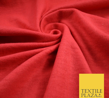 5 COLOURS - Plain Sweatshirt Stretch Fabric Knit Dress Top Material Brushed Back