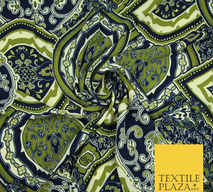 Premium Abstract Animal Mosaic Retro Printed Bubble Crepe Dress Fabric 58" 147cm