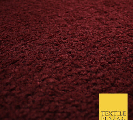 3 COLOURS - Premium Plain Textured Bouclé Sherpa Fur Fabric Material 57"