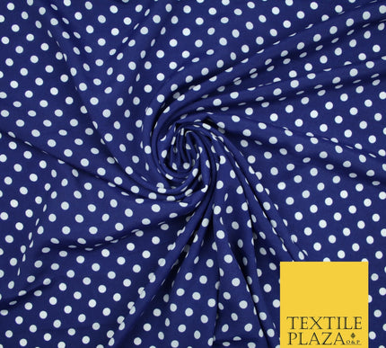 5mm Small Polka Dot Spot Printed Crepe Spotted Dotted Polyester Dress Fabric 58"